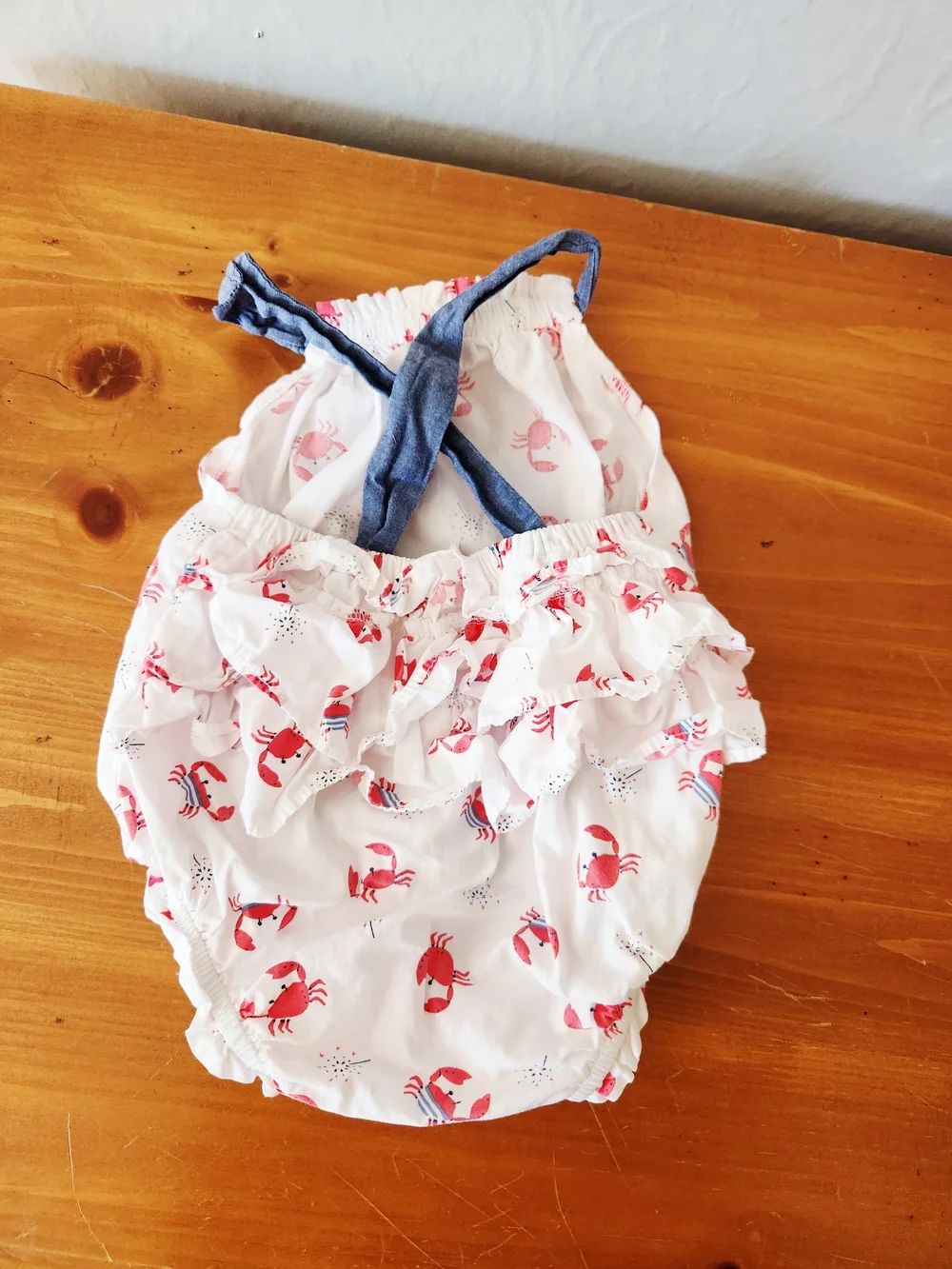 Baby Gap 3-6 Month Overall Bubble with Patriotic Crabs